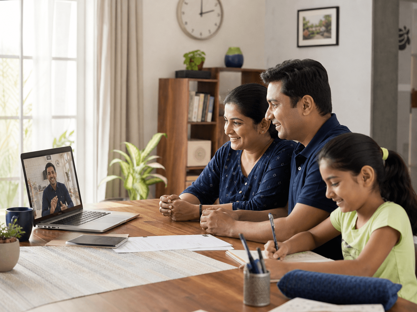 A family receiving claims support from Qura