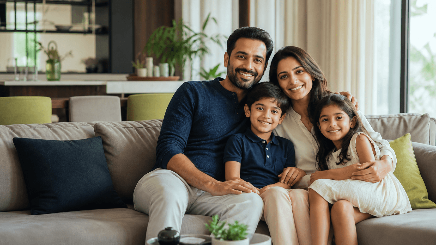 A happy family protected by Qura Insure